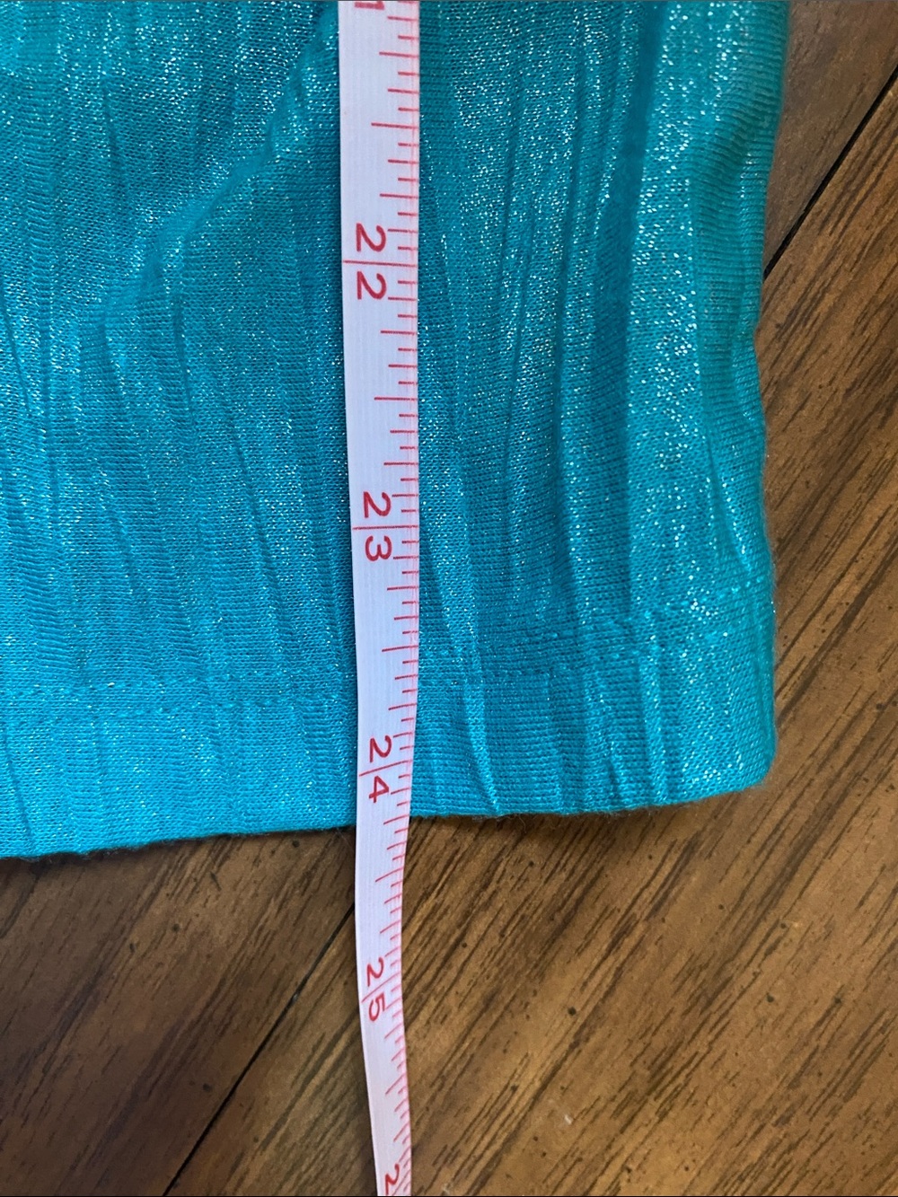 Chico's Shiny Turquoise Ruffle-Front Tank Size Medium - Picture 6 of 7